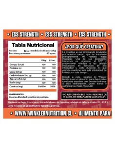 Creatina Winkler Nutrition, 300 grs, 60 Servicios 2