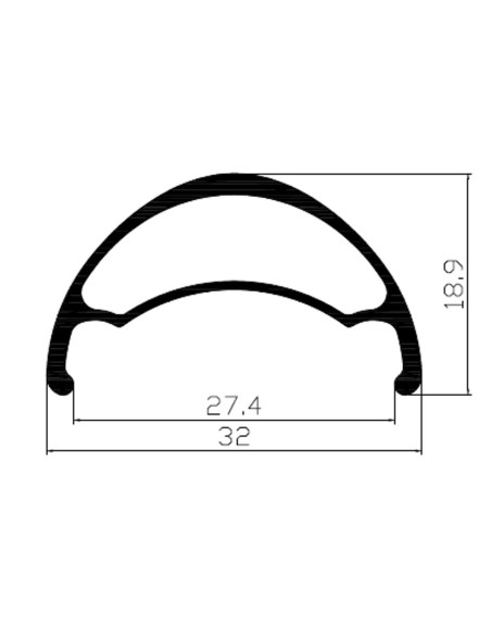 Llanta Weinmann aro 27.5 - U32 TL negra 32H FV
