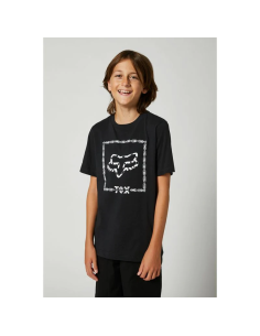 Polera Lifestyle FOX de Niño Manga Corta Timed Out, Negra