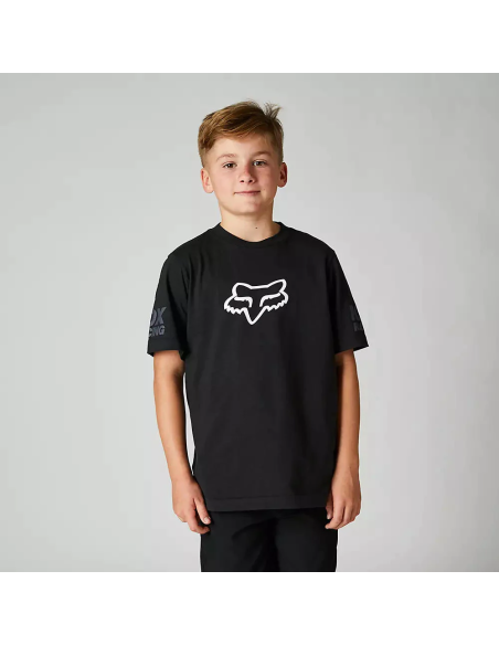 Polera FOX de Niño Manga Corta Karrera, Negra