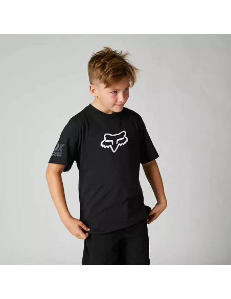 Polera FOX de Niño Manga Corta Karrera, Negra