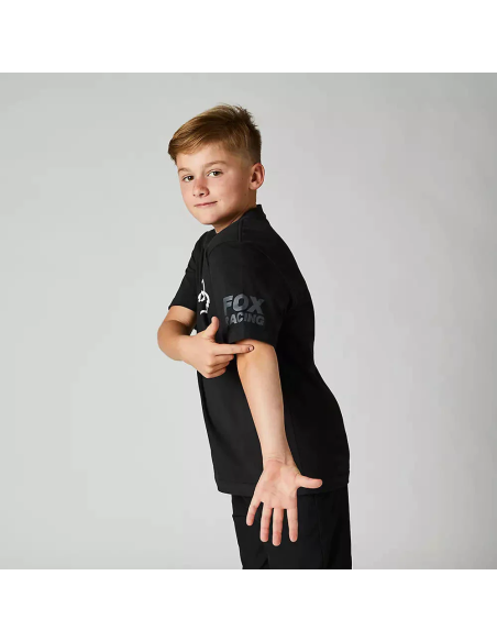Polera FOX de Niño Manga Corta Karrera, Negra