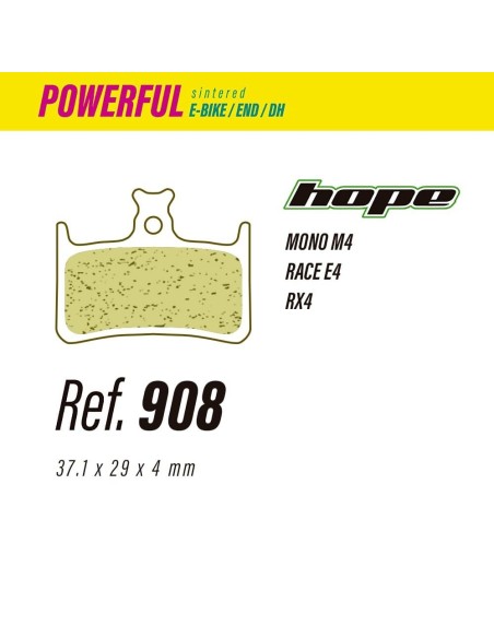 Pastillas LESS BRAKES Powerful 908 para Hope E4