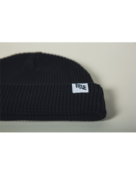 Gorro de Lana Title Waffle Negro