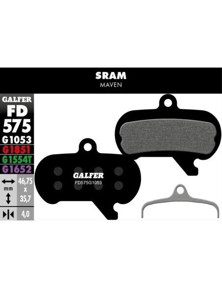 Pastillas de Freno Galfer para Sram Maven, Compuesto Standard