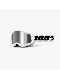 Antiparra 100% Strata 2 Goggle White , mica silver espejada