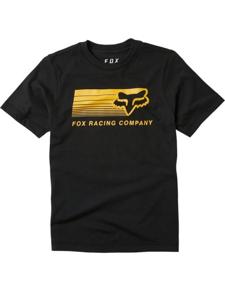 Polera Lifestyle FOX de Niño Manga Corta Drifter, Negra