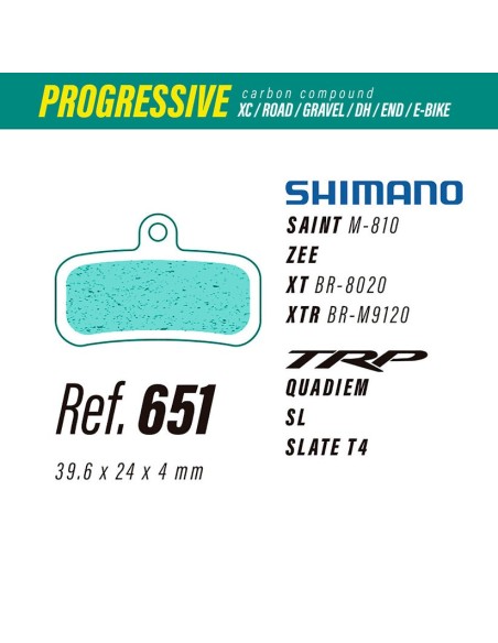 Pastillas LESS Brakes Progressive Carbon 651 | Shimano - TRP 4 pistones