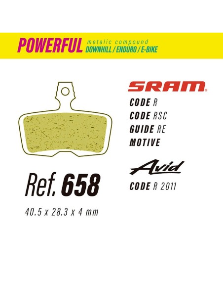 Pastillas LESS BRAKES Powerful 658 | Sram Code, Guide RE, DB8