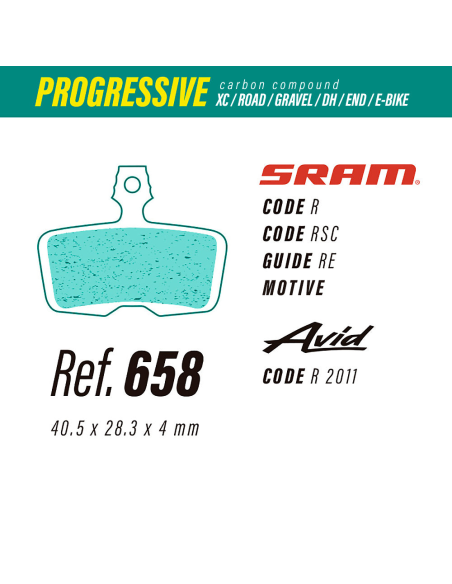 Pastillas LESS Brakes Progressive Carbon 658 | Sram Code, Guide RE, DB8
