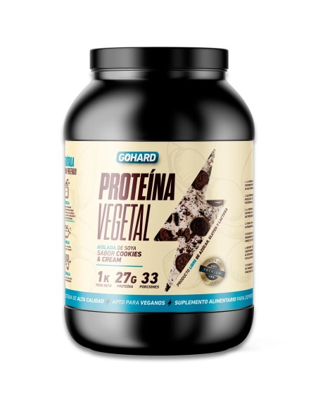 Proteína Vegetal Sabor Cookies and Cream - Aislada de Soya 27g Isolate Vegan GoHard
