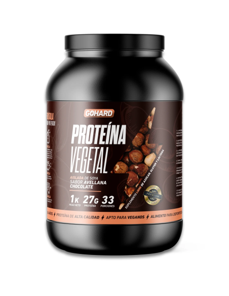 Proteína Vegetal Sabor Avellana Chocolate - Aislada de Soya 27g Isolate Vegan GoHard