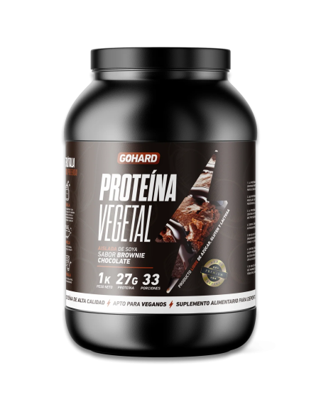 Proteína Vegetal Sabor Brownie Chocolate - Aislada de Soya 27g Isolate Vegan GoHard