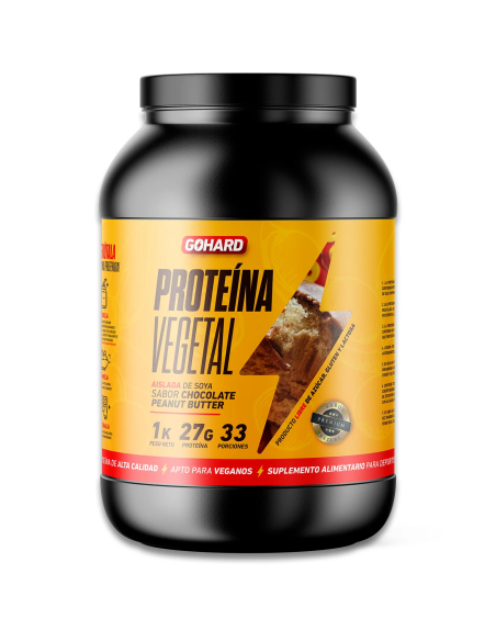 Proteína Vegetal Sabor Chocolate Peanut Butter (Chocolate Mantequilla de Maní) - Aislada de Soya 27g Isolate Vegan GoHard