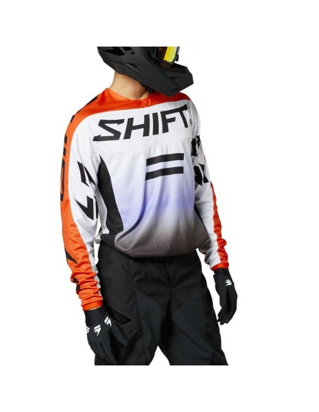 Jersey SHIFT Moto Whit3 Label Fade, negro/blanco/naranjo