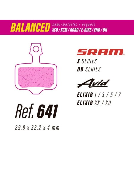 Pastillas LESS BRAKES Balanced 641 para Sram Red, Force, Rival AXS, Level T, TL, TLM