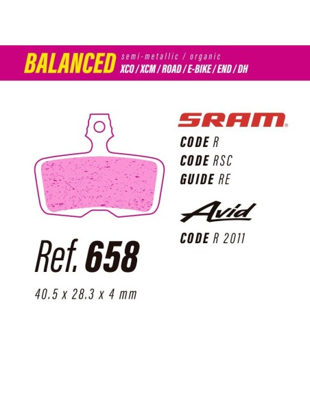 Pastillas LESS BRAKES Balanced 658 | Sram Code, Guide RE, DB8
