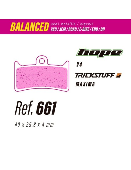 Pastillas LESS BRAKES Balanced 661 para Hope V4