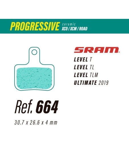 Pastillas LESS BRAKES Progressive 664 para Sram Level-Ultimate