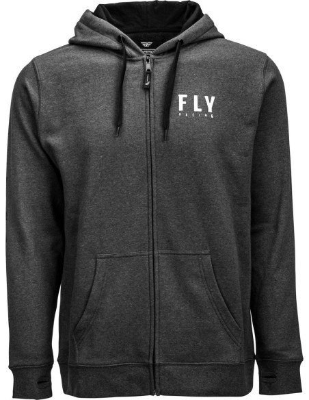 Polerón FLY Lifestyle Logo Zip Up Hoodie, Dark Charcoal