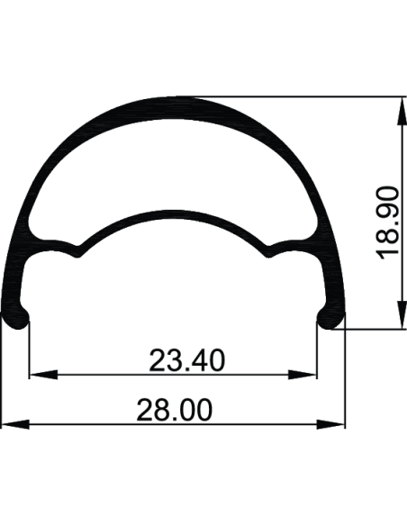 Llanta Weinmann aro 29 - U28 TL negra 32H FV