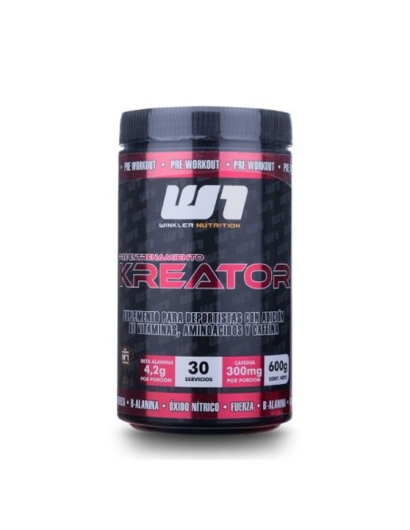 Pre Entreno Kreator Winkler Nutrition, sabor Cherry Gum, 600 grs