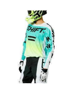 Jersey SHIFT Moto Whit3 Label Fade, blanco/verde 2