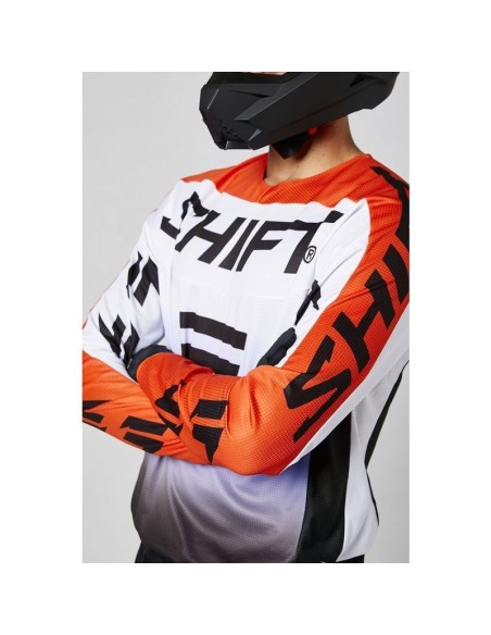 Jersey SHIFT Moto Whit3 Label Fade, negro/blanco/naranjo